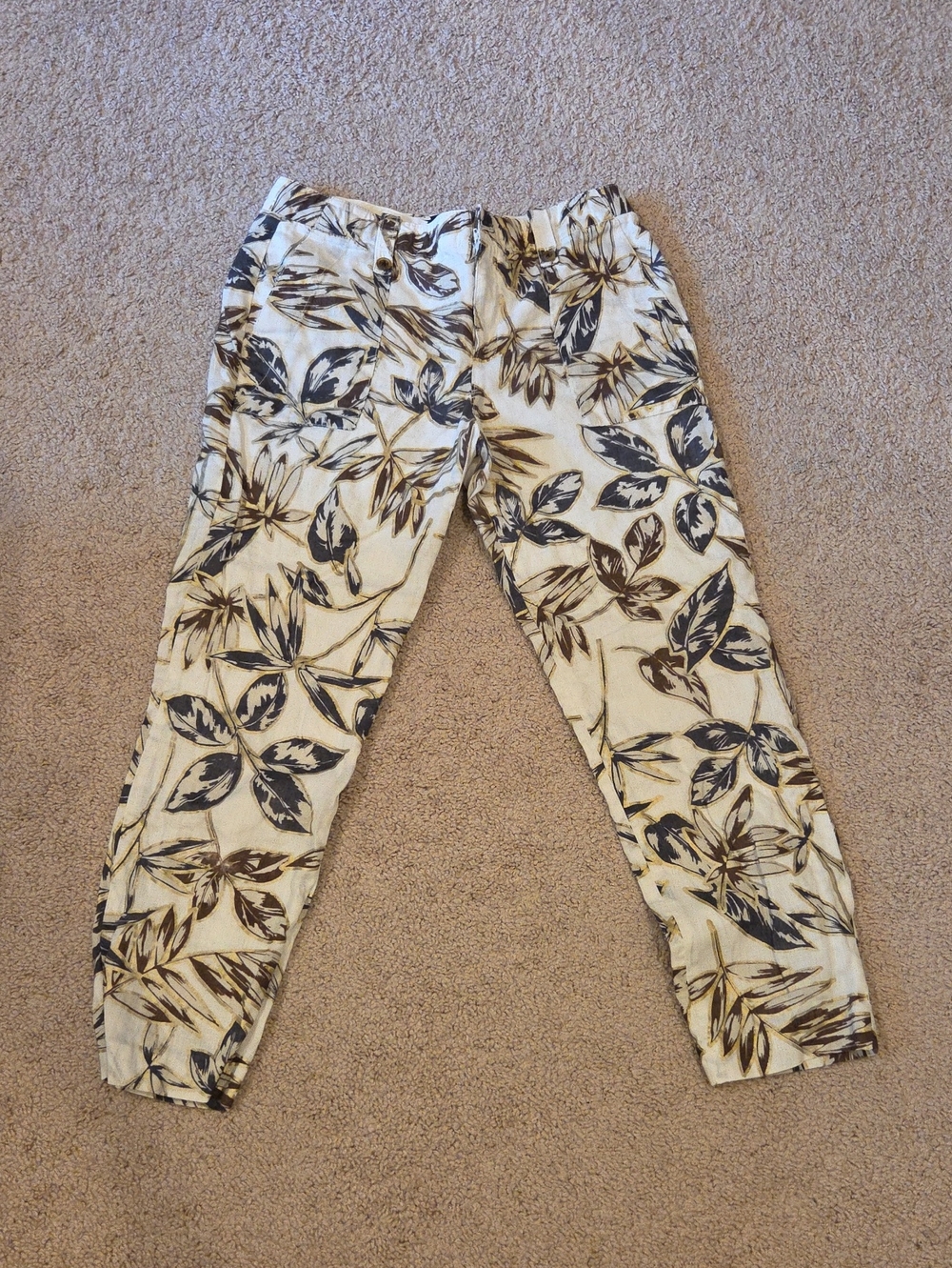 J. Crew Cream Floral-Print Chinos